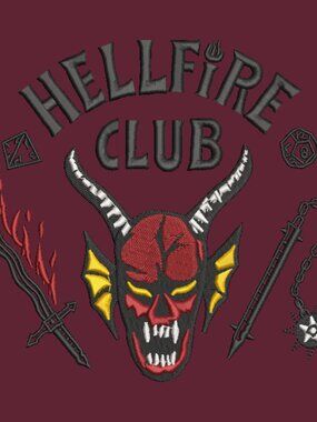 Stranger Things Hellfire Club HOODIE Embroidered Adult Unisex Sweatshirt D&D